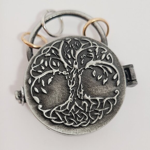 Triple Moon Mantra Locket with Clear Quartz for Meditation/Intention - Picture 7 of 8